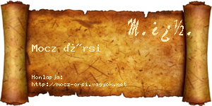 Mocz Örsi névjegykártya